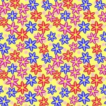 Multi Colored Seamless Floral Pattern Stock Illustration