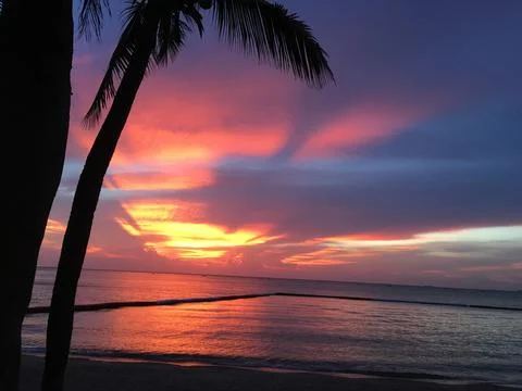 Multi-colored seaside sky Stock Photos