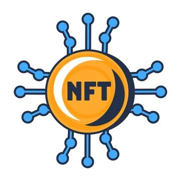 Multi Colored Shiny Digital NFT Token Icon Stock Illustration