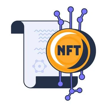 Multi Colored Signing Digital Contract Icon Stock Illustration