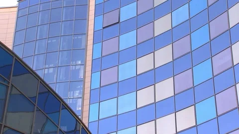 Multi-colored skyscraper windows, business center, office building Stock Footage 101751524