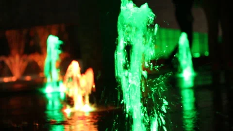 Multi-colored small fountain Stock Footage 265199232