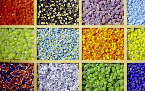 Multi-colored, small sweets Stock Photos