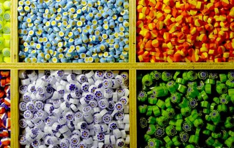 Multi-colored, small sweets Stock Photos