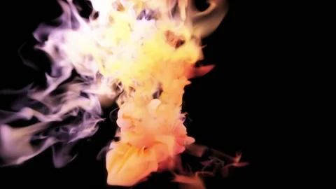Multi-colored smoke in gentle tones swirls against a black background, shifts to Stock Footage 167658776