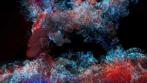 The multi-colored smoke is moving Stock Footage 297886548