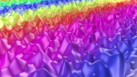 Multi-colored smooth plane is slowly deformed. abstract background. 3D rendering Stock Footage 95070954