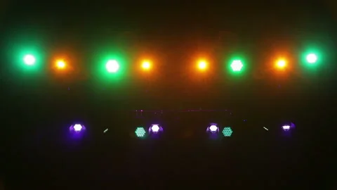 Multi-colored spotlights on the stunket light modes Stock Footage 136044897