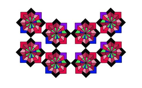 Multi-Colored Star Tiles Stock Illustration