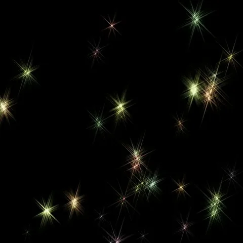 Multi-colored stars are twisted in black space Video stock 69505979