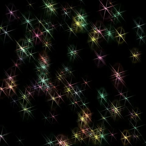 Multi-colored stars are twisted in a spiral in black space Video stock 69717112