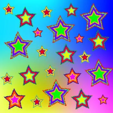 Multi-colored stars. Stock Illustration