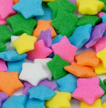 Multi colored stars sprinkles Stock Photos
