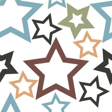 Multi-colored stars on a white background. Seamless pattern. Stock Illustration