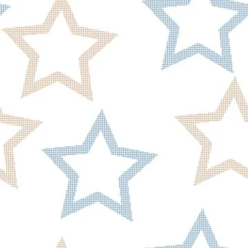 Multi-colored stars on a white background. Seamless pattern. Stock Illustration