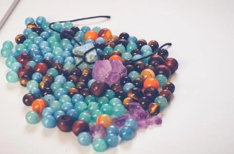 Multi-colored stone beads Stock-Fotos