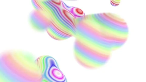 The multi-colored striped figure breaks up into balls and again merges into one Stock Footage 144030228