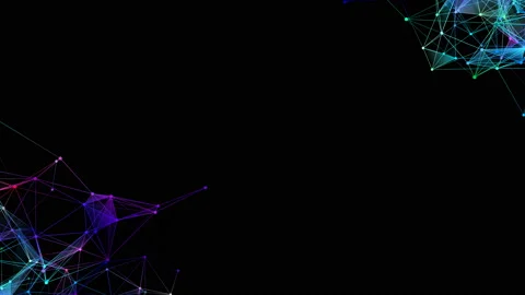 Multi-colored structures on a black background in different corners of the Stock Footage 118857285