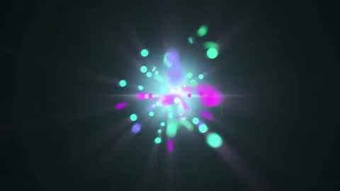 A Multi-Colored sub-atomic particle bouncing atoms neutrons motion animation Stock Footage 155225273