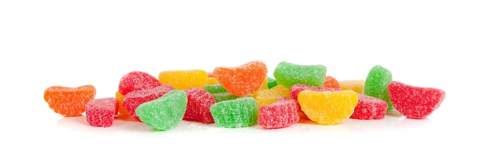 Multi-colored sugared fruit chews Stock Photos