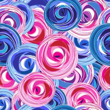 Multi-colored summer pattern different roses Stock Illustration