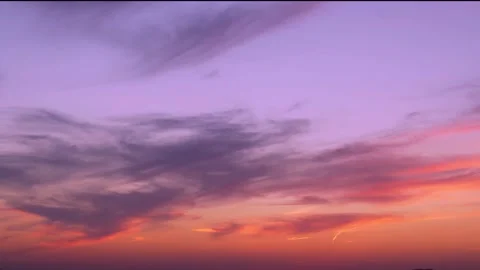 Multi Colored Sunset Sky and Cirrus Cloud in Sun Rays and Sun Fast Time Lapse. B Stock Footage 316751481