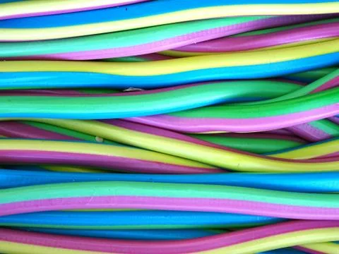 Multi-Colored Sweet Candy Strips Stock Photos
