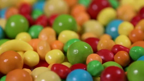 Multi-colored sweets and chewing gum Stock Footage 168629057