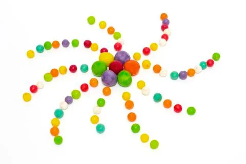 Multi-colored sweets on a white background. Stock Photos