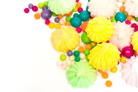 Multi-colored sweets on a white background. Stock Photos