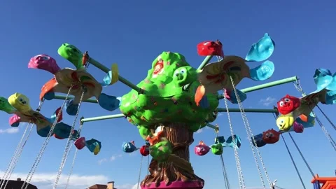 Multi-colored swings Stock Footage 90229634