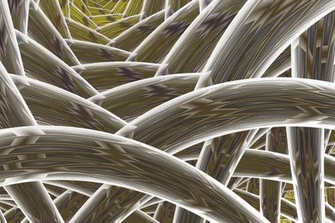 Multi-colored tangled colorful thread rope. Abstract fractal background Stock Illustration