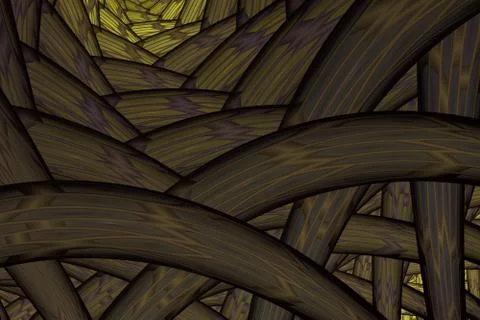 Multi-colored tangled colorful thread rope. Abstract fractal background Stock Illustration