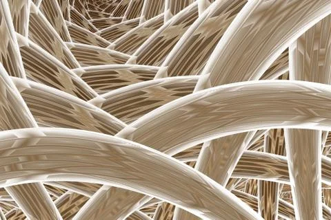 Multi-colored tangled colorful thread rope. Abstract fractal background Stock Illustration