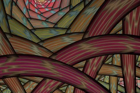 Multi-colored tangled colorful thread rope. Abstract fractal background Stock Illustration