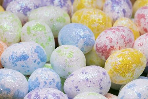 Multi-colored testicles with close-up glitters Stock Photos