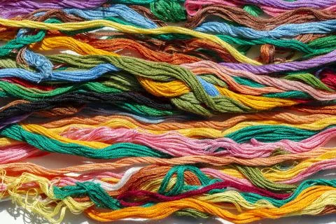 Multi-colored threads for embroidery, Stock Photos