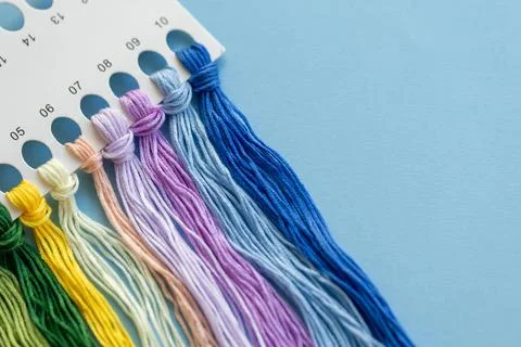 Multi-colored threads for hand embroidery and knitting Stock Photos