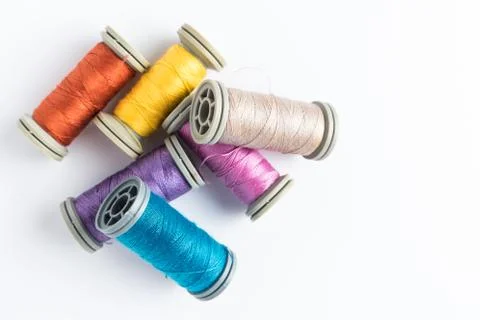 Multi-colored threads Foto stock