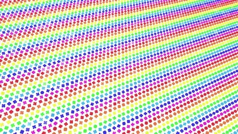 Multi-colored three-dimensional figures from cubes slowly fly on a white backgro Stock Footage 101668963