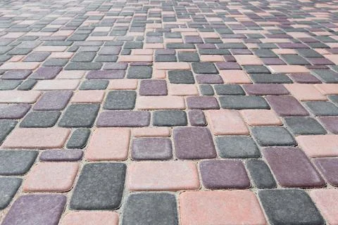 Multi-colored tiles paving Foto stock