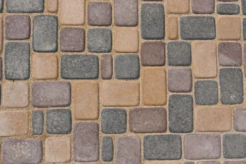 Multi-colored tiles paving. top view. Foto stock