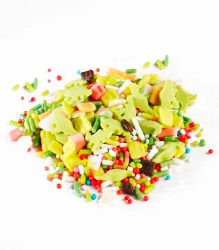Multi colored toppings cupcake Stock Photos