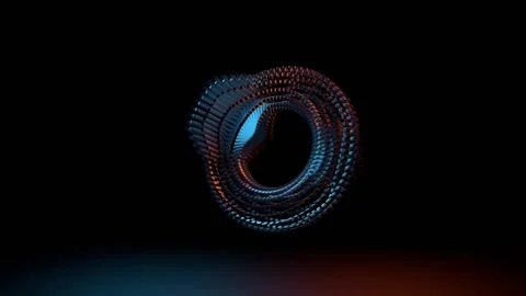 Multi-colored torus rotates and changes shape to the music Stock Footage 170301265