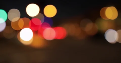 Multi-colored traffic bokeh for green screen Stock Footage 76981768