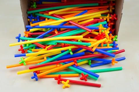 Multi colored tubes of special modern constructor Foto stock