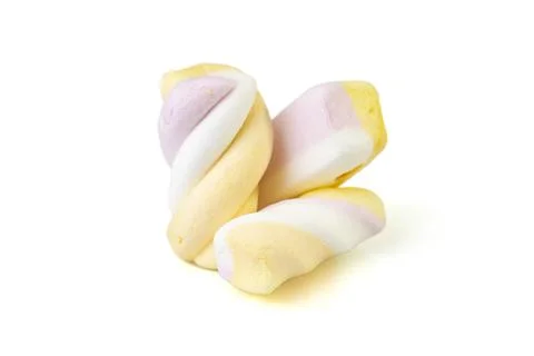 Multi-colored twisted marshmallows, soft focus close up Foto stock