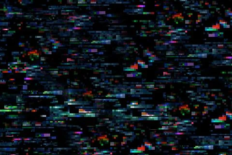 Multi-colored unfocused glitches in the form of a pixel Foto stock