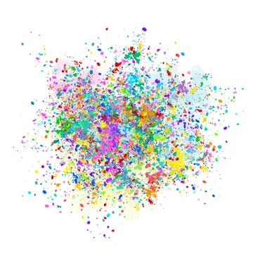 Multi-colored vector background of colorful drops and splashes of paint.Holi  Stock Illustration