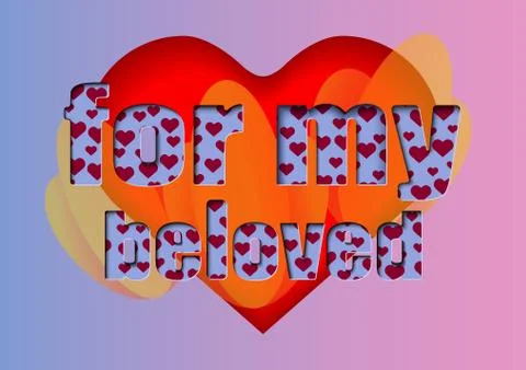 Multi-colored vector greeting card with the inscription for my beloved with イラスト素材